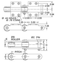 Delrin Series Chains - DS-6272 CHAIN - K2-ATTACHMENT AND 2-25--DIAMETER ROLLER_2