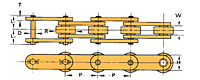 Double Pitch Chain with Large Plastic Rollers