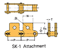 Double Pitch Chain Attachment with Large Plastic Rollers SK-1