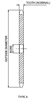 No. 35 - 3/8" Pitch - Plain Bore Sprockets, Type A-2